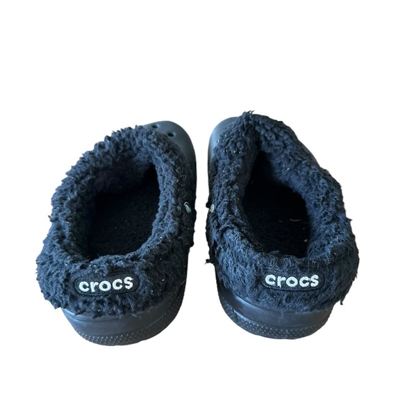 CROCS Clogs Black Classic Fleece Lined Slip On Junior Shoes Size 3 - Picture 4 of 6